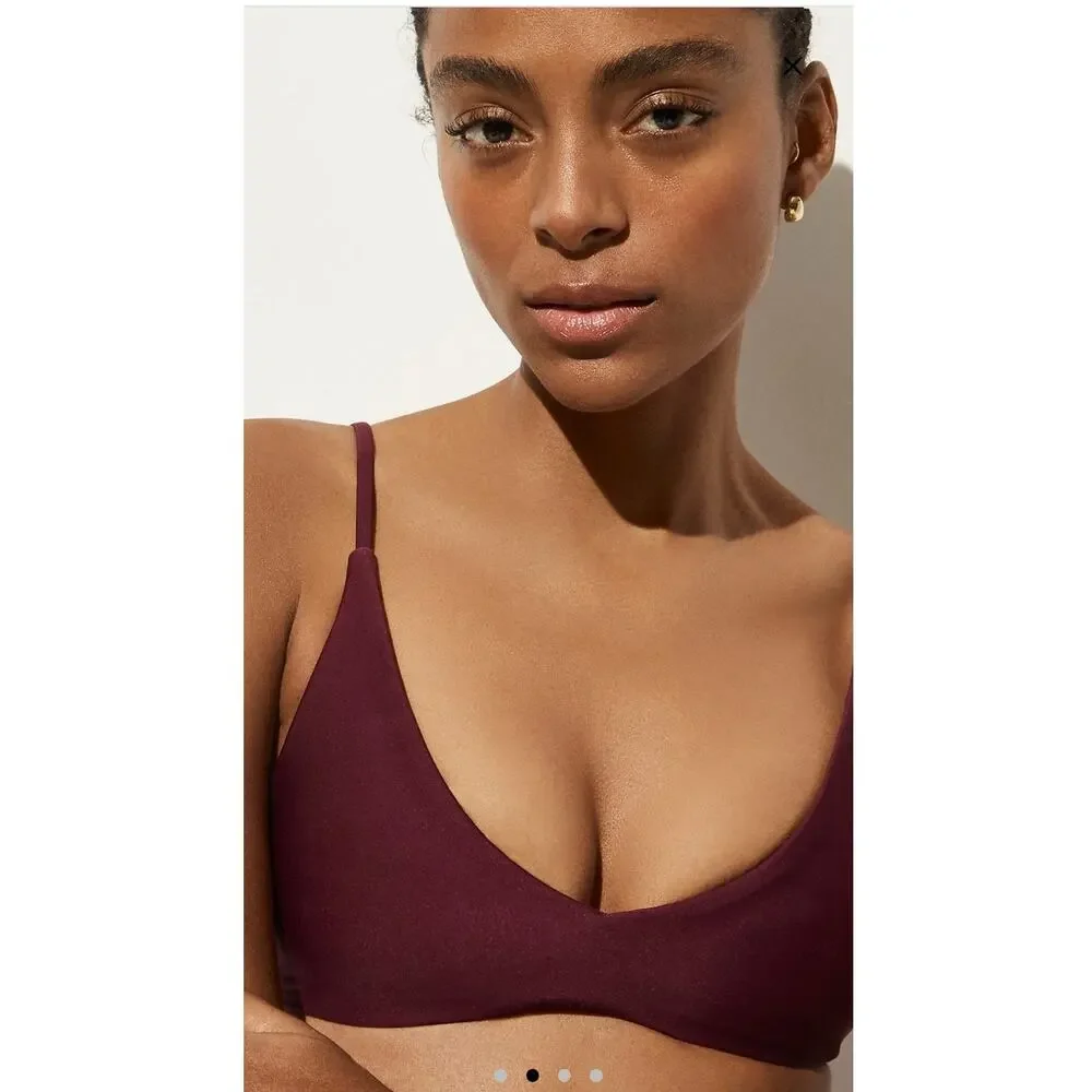 NWT J. Crew Lana Bikini Top In Classic Sculpt™ Midnight Dahlia S